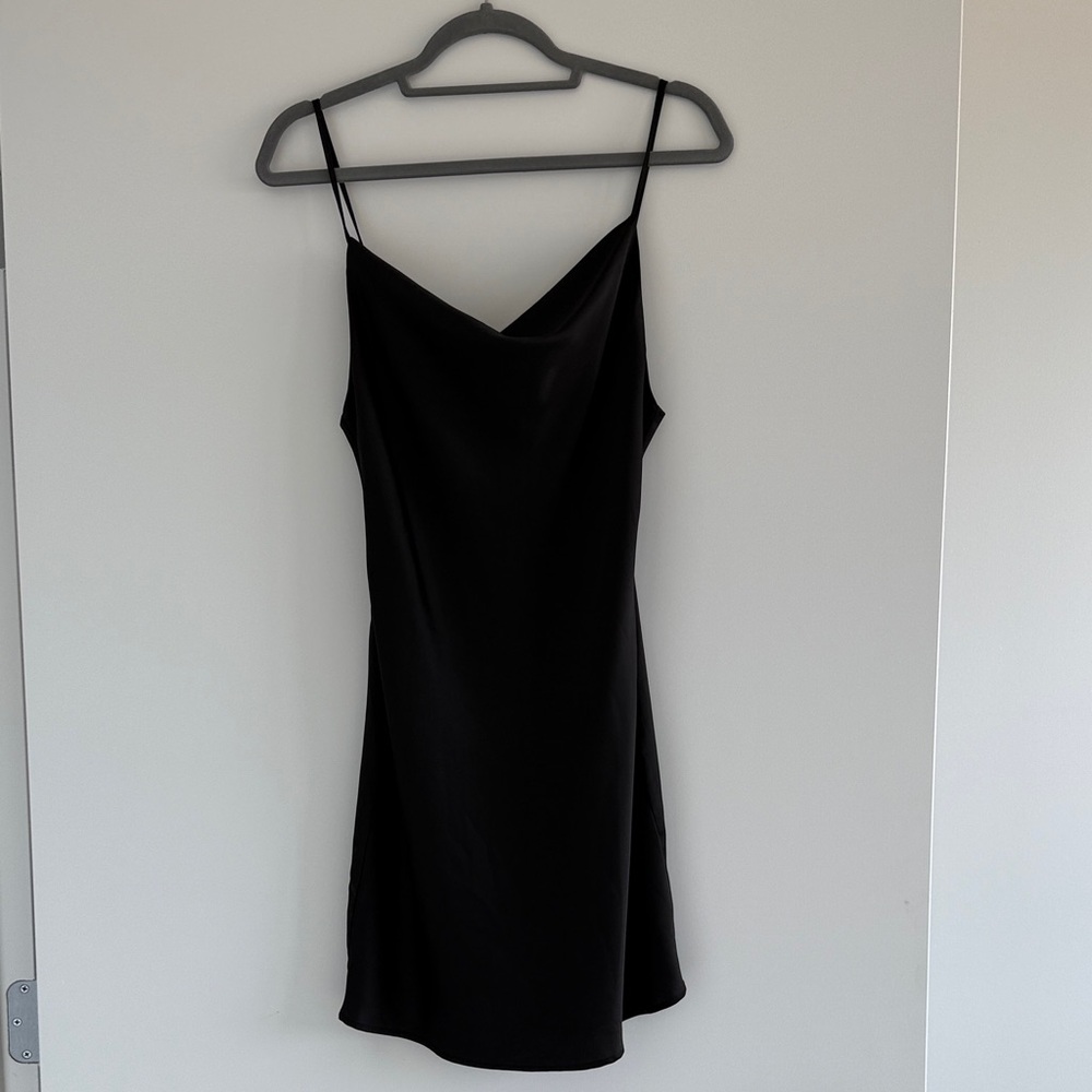 Elegant Black Cowl Neck Slip Dress